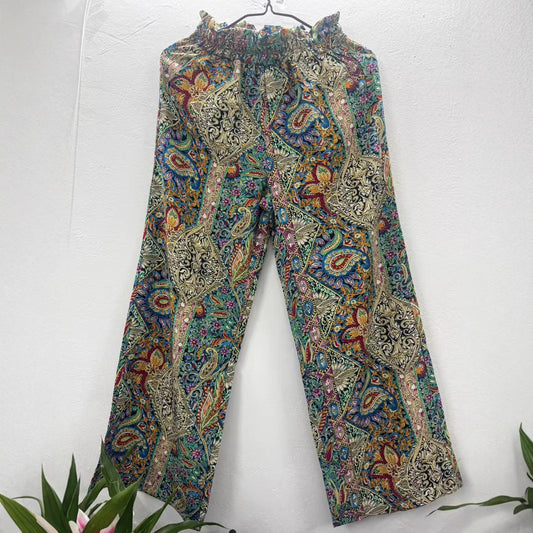 Women’s Bohemian Print Wide-Legged Pants – Fashion Style