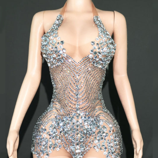 Women’s Sexy Performance Miniskirt with Halter & Backless Design