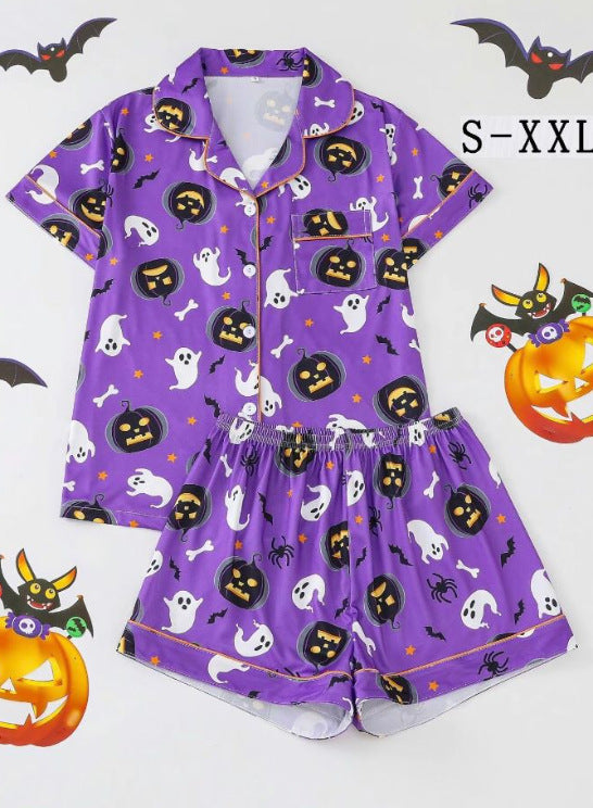 Women’s Halloween Satin Pajama Set