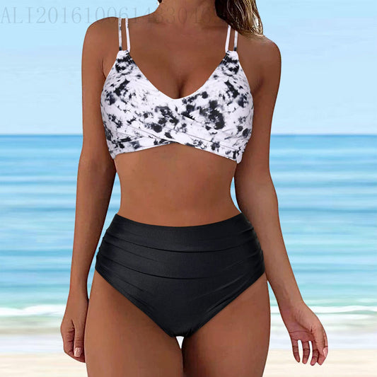 Women Printed European & American Style Bikini Set