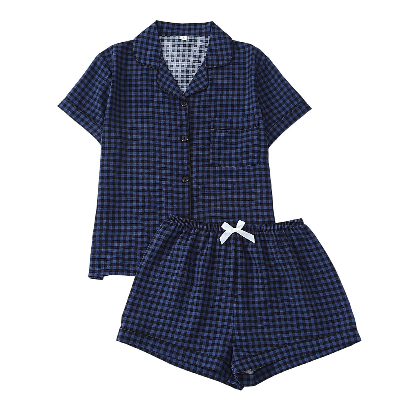 Women’s Bubble-Pleated Cardigan Printed Pajama Set