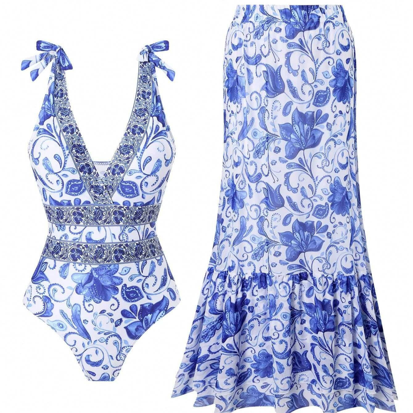 Ethnic Style One-Piece Swimsuit for Women