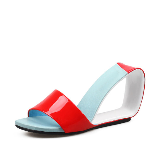 Women's Hollow-out Slippers - Unique Shaped Heels