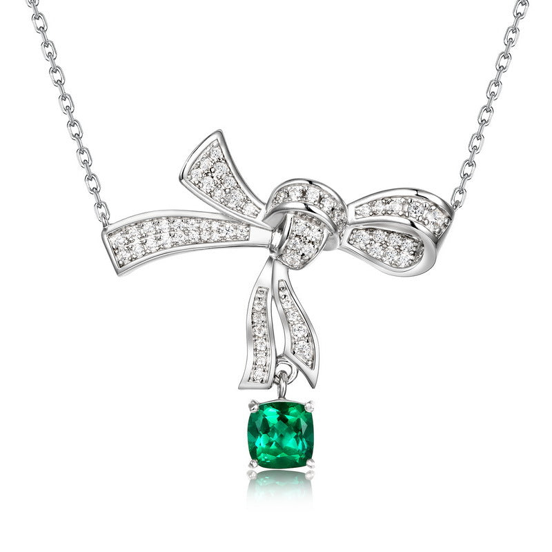 S925 Sterling Silver Bow-Knot Necklace