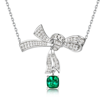 S925 Sterling Silver Bow-Knot Necklace