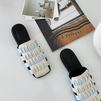 Women's Summer Hollow Flat Casual Sandals - Peep Toe