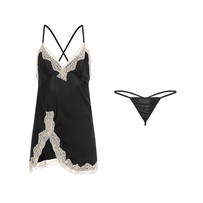 Thin Slit Suspender Nightdress