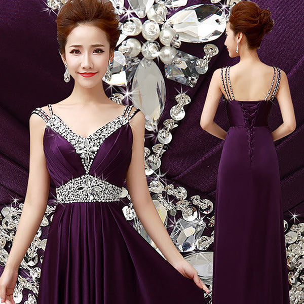 Women's Sleeveless A-Line Evening Dress - Elegant Party Wear