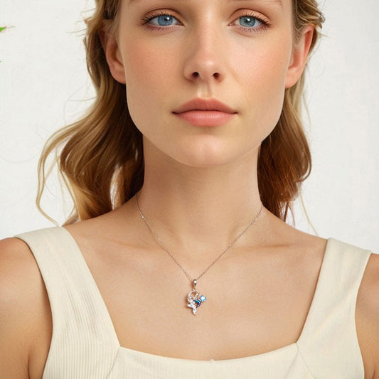 Platinum-Plated S925 Silver Mermaid Necklace