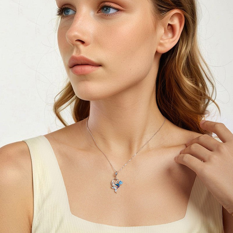 Platinum-Plated S925 Silver Mermaid Necklace