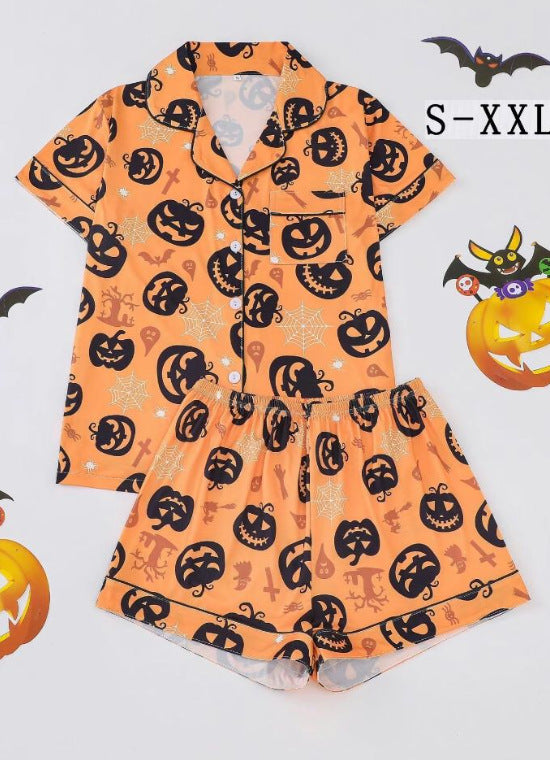 Women’s Halloween Satin Pajama Set