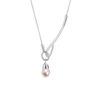 S925 Sterling Silver Bar Pearl Necklace for Women