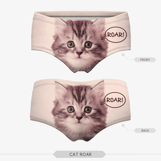 3D Cat Print Cotton Panties