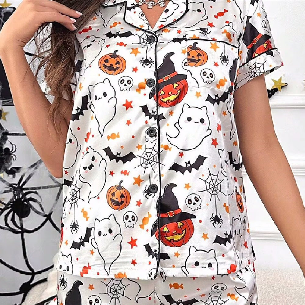 Women’s Halloween Satin Pajama Set