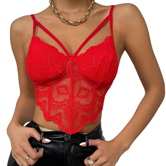 Lace Wrap Chest Slim-Fit Bra
