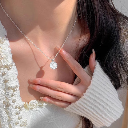 S925 Sterling Silver White Epoxy Rose Necklace for Women