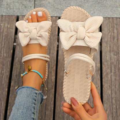 Women's Fashion Bowknot Flat Slippers - Cute Design