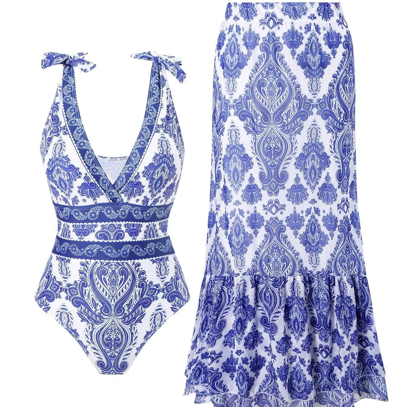 Ethnic Style One-Piece Swimsuit for Women