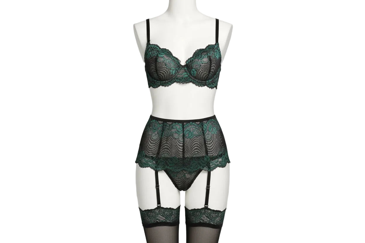 3-Piece Two-Tone Lace Set