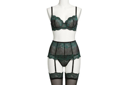 3-Piece Two-Tone Lace Set