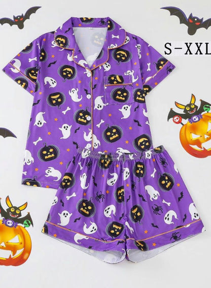 Women’s Halloween Satin Pajama Set