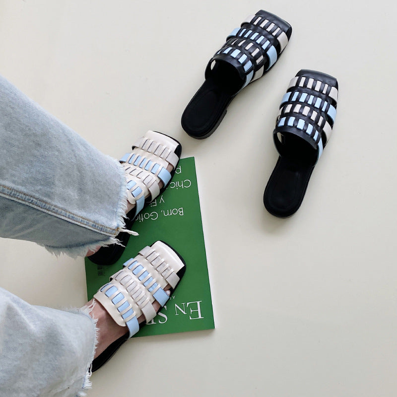 Women's Summer Hollow Flat Casual Sandals - Peep Toe