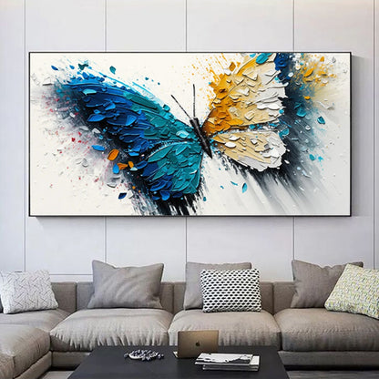 Large Abstract Handmade Canvas Art Modern Acrylic Oil Painting Vibrant Animal Butterfly Wall Home Decor For Living Room