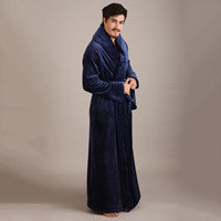 Men's Thick Coral Flannel Bathrobe - Plus Size Available