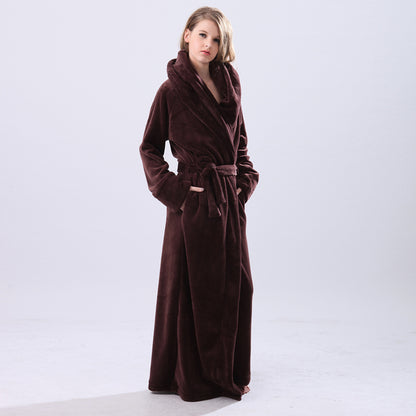 Men's Thick Coral Flannel Bathrobe - Plus Size Available