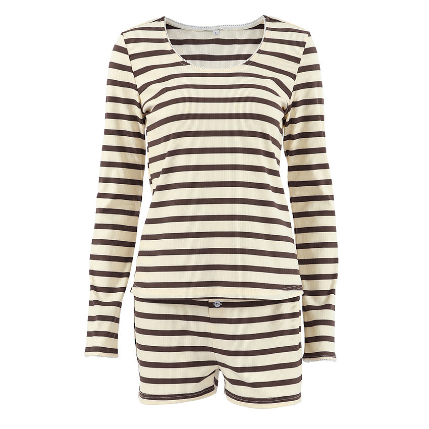 Women’s Striped Knitted Pajama Set