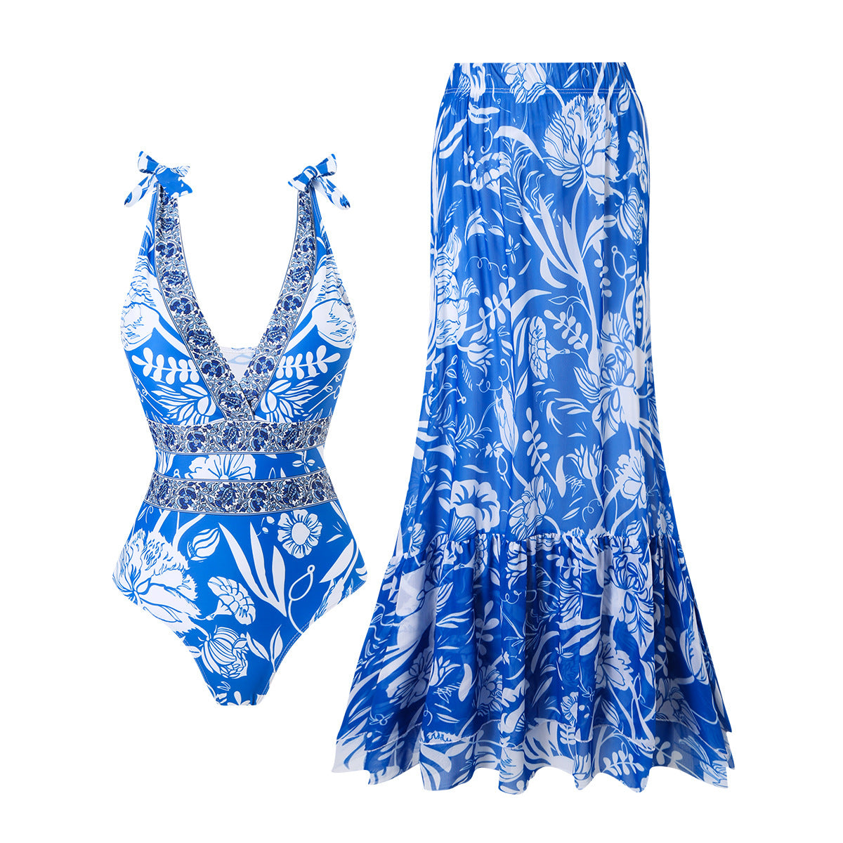 Ethnic Style One-Piece Swimsuit for Women