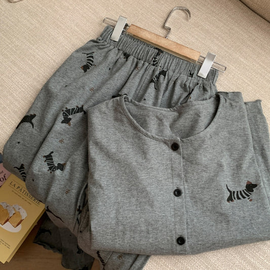 Women’s Printed Cotton Pajama Set