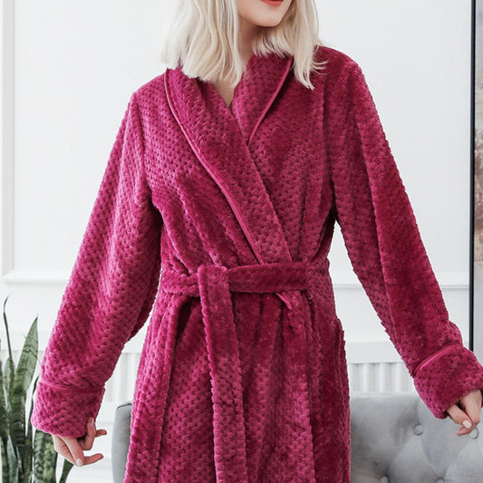 Unisex Winter Fleece Bathrobe
