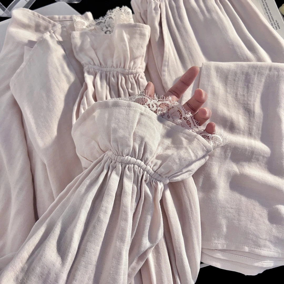 Women’s Cotton Double-Layer Gauze Pajama Set