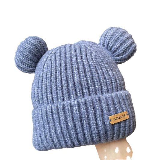 Autumn & Winter Bear Ears Wool Hat – Warm & Cute Women’s Beanie