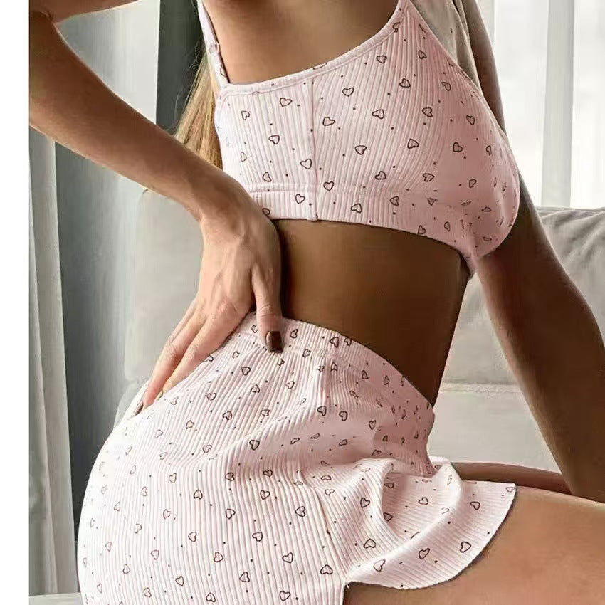 Sexy Suspender Shorts Pajama Set for Women