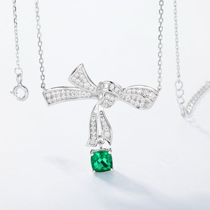 S925 Sterling Silver Bow-Knot Necklace