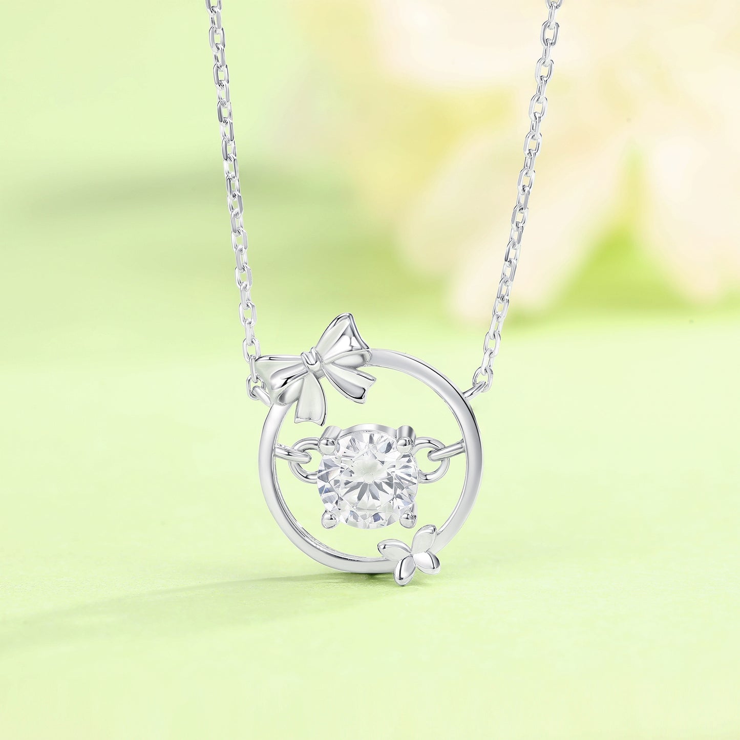 925 Sterling Silver Bow Necklace