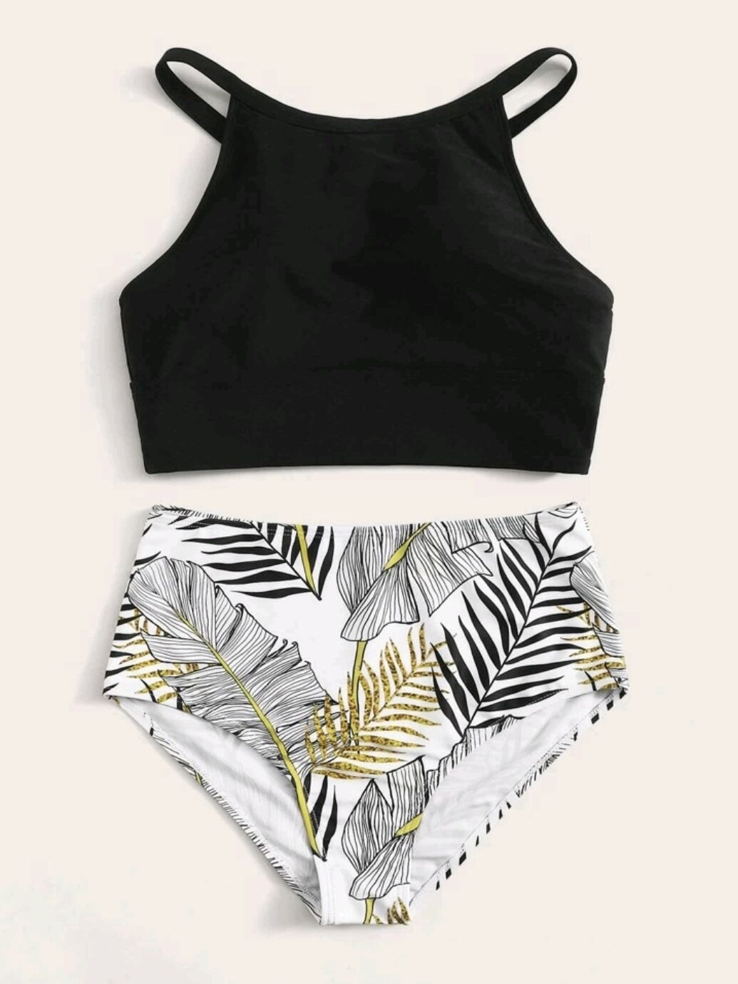 Women's Printed High Waist Split Bikini