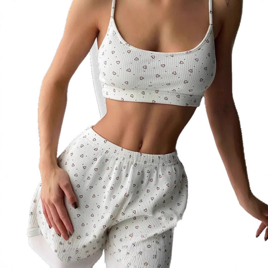 Sexy Suspender Shorts Pajama Set for Women