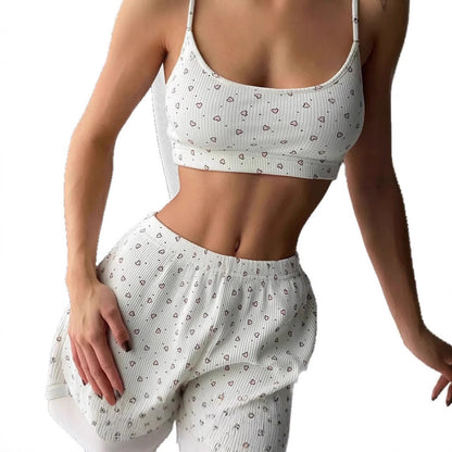 Sexy Suspender Shorts Pajama Set for Women