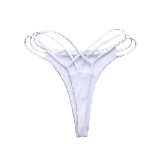 Solid Color Bikini – Cross Strap Sand Briefs for Women