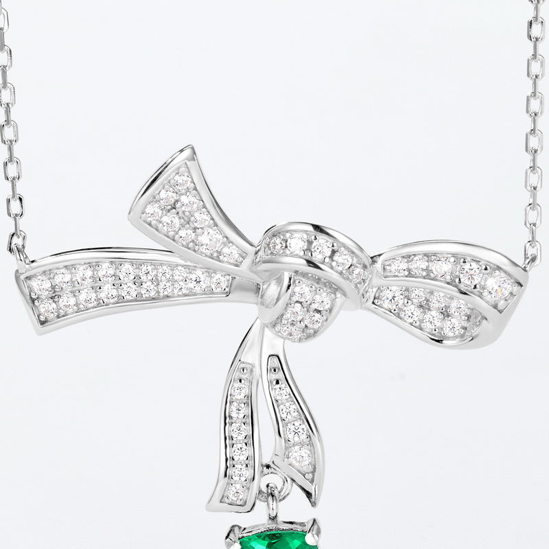 S925 Sterling Silver Bow-Knot Necklace