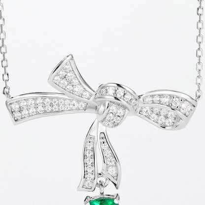 S925 Sterling Silver Bow-Knot Necklace