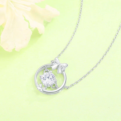 925 Sterling Silver Bow Necklace
