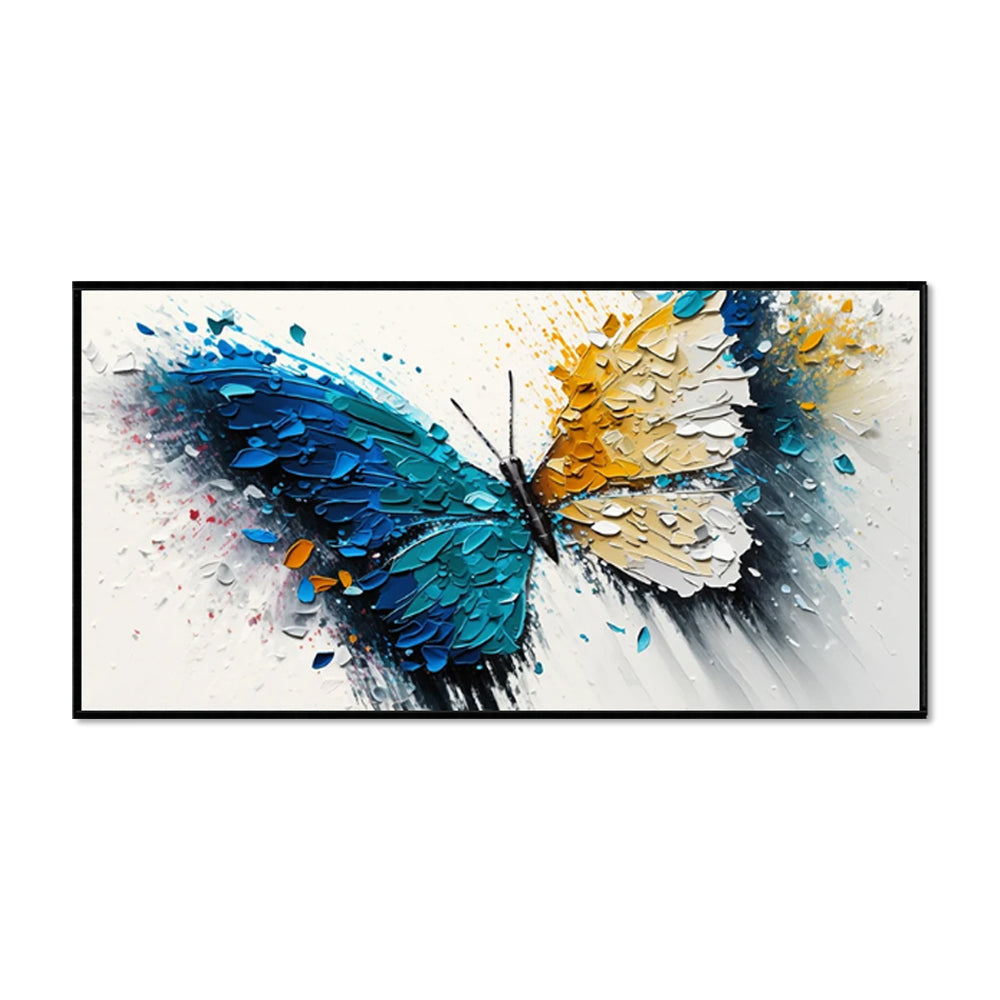 Large Abstract Handmade Canvas Art Modern Acrylic Oil Painting Vibrant Animal Butterfly Wall Home Decor For Living Room