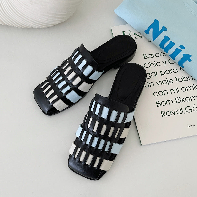 Women's Summer Hollow Flat Casual Sandals - Peep Toe