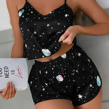 Leopard Print Camisole Pajama Set for Women