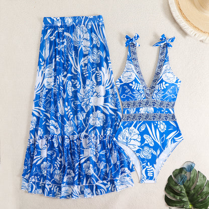 Ethnic Style One-Piece Swimsuit for Women