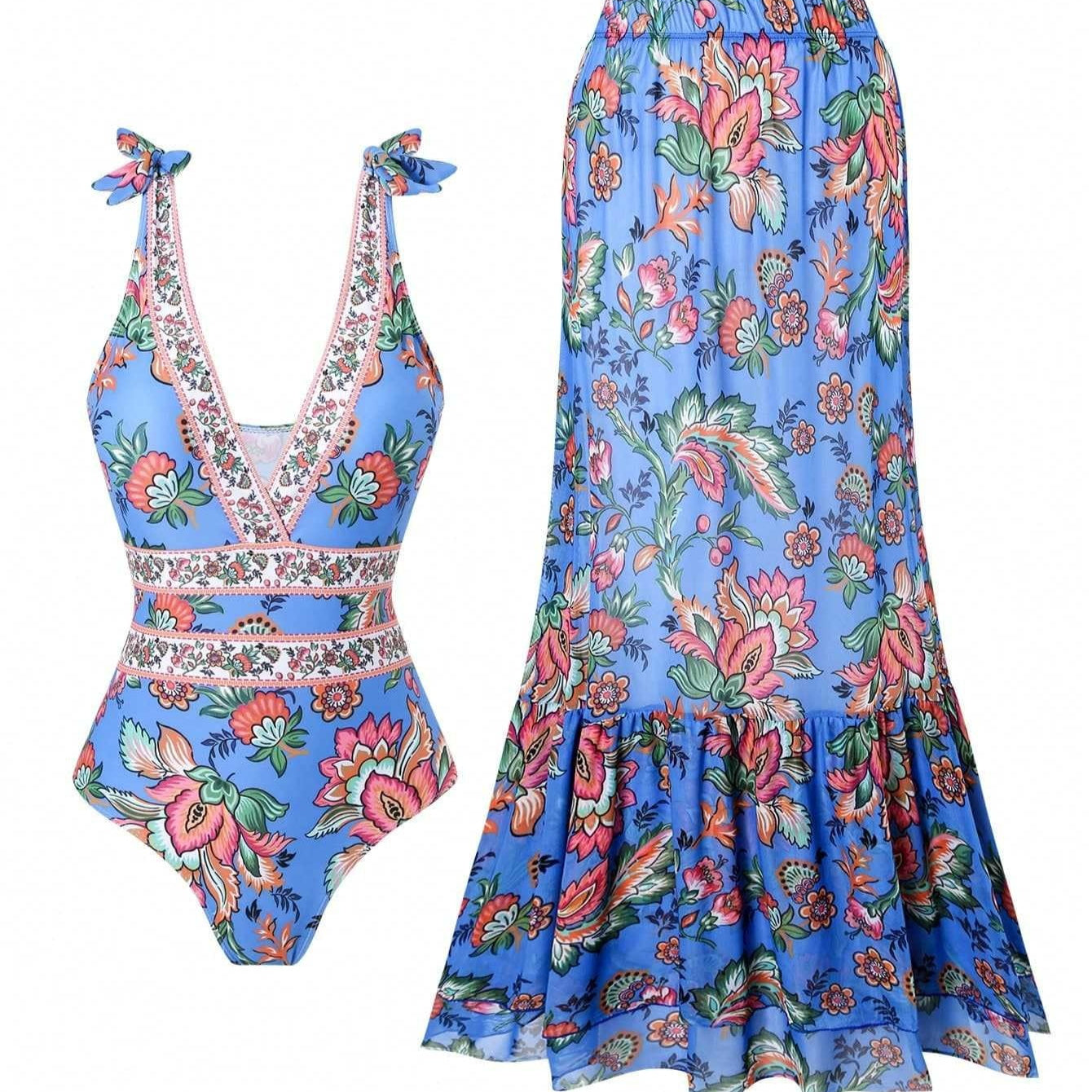 Ethnic Style One-Piece Swimsuit for Women